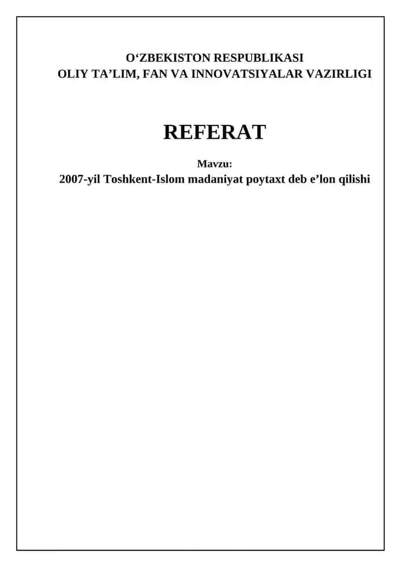 Toshkent – Islom Madaniyati Poytaxti: Tarix va Ahamiyat