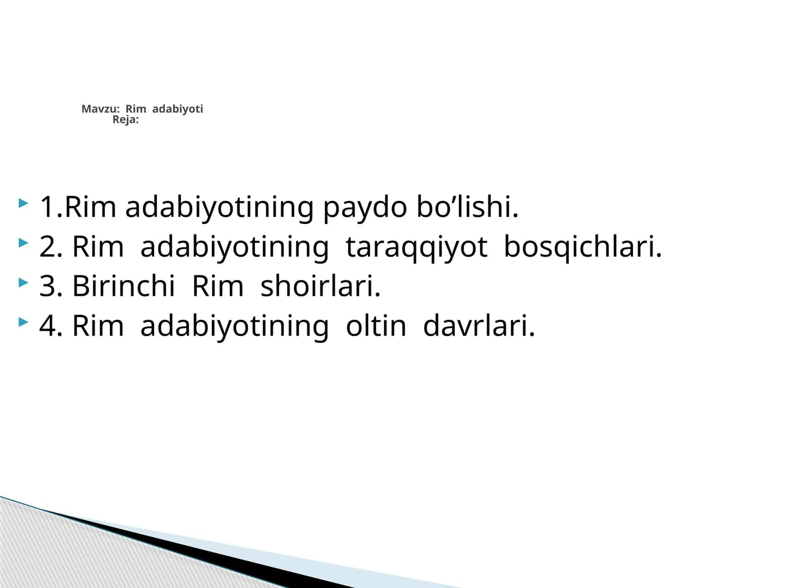Rim adabiyoti 1