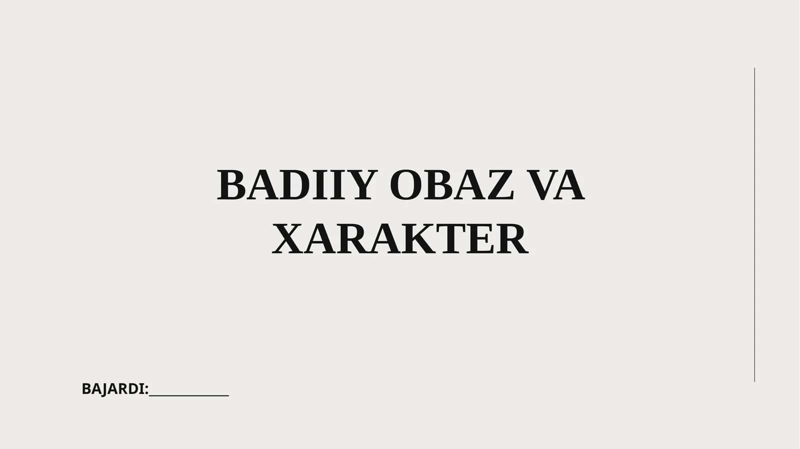 Badiiy obaz va xarakter 1