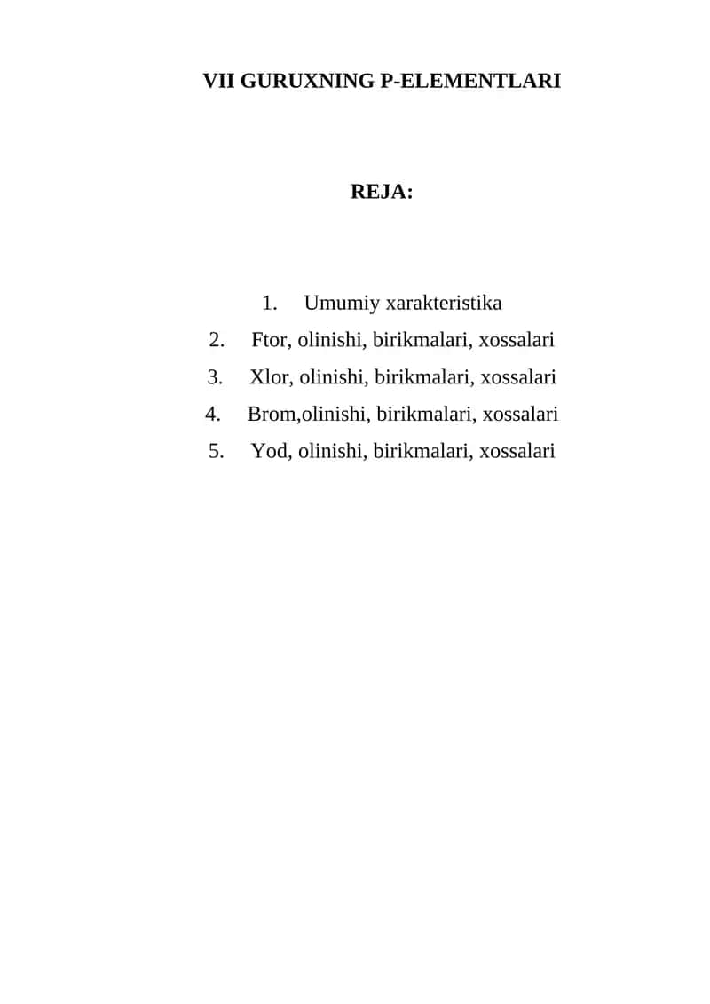 VII Guruxning P-Elementlari 1
