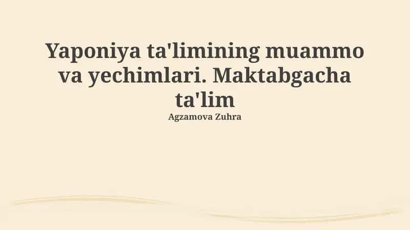 Yaponiya ta'limining muammo va yechimlari 1