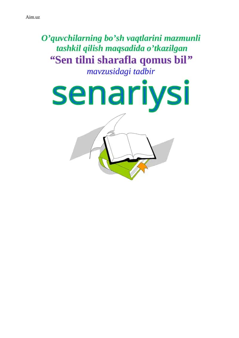 Til bayrami uchun ssenariy 1