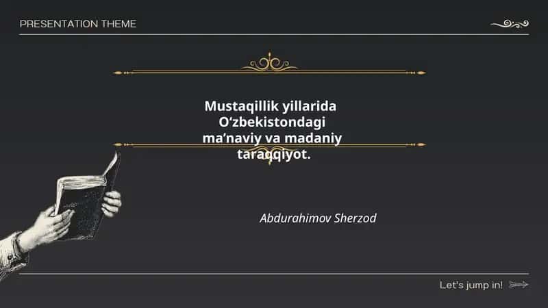 Mustaqillik yillarida O‘zbekistondagi ma’naviy va madaniy taraqqiyot 1