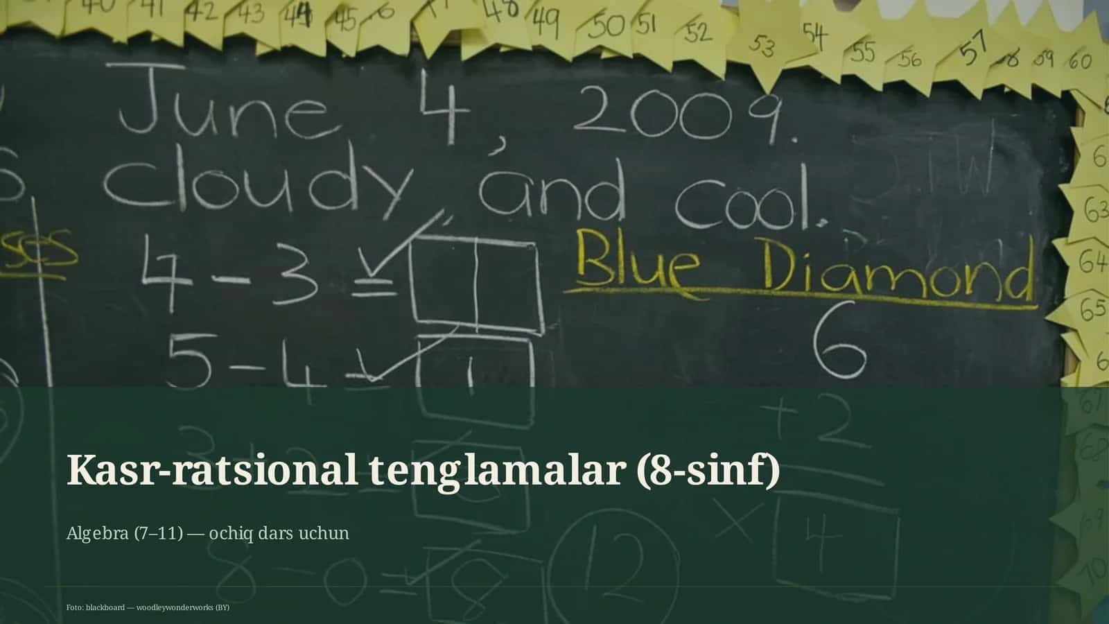 Kasr-ratsional tenglamalar (8-sinf) 1
