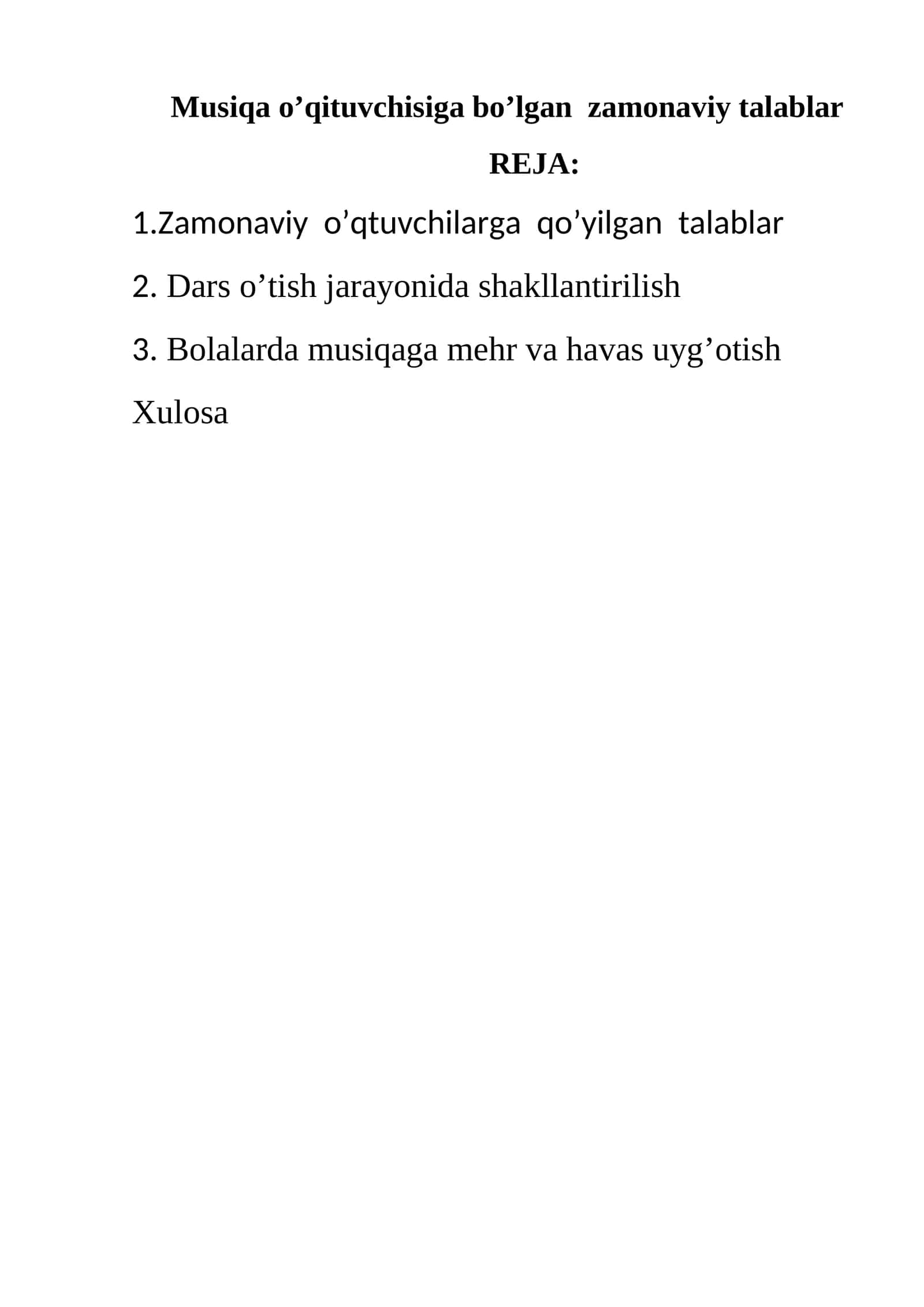 Zamonaviy o’qituvchisiga bo’lgan talablar 1