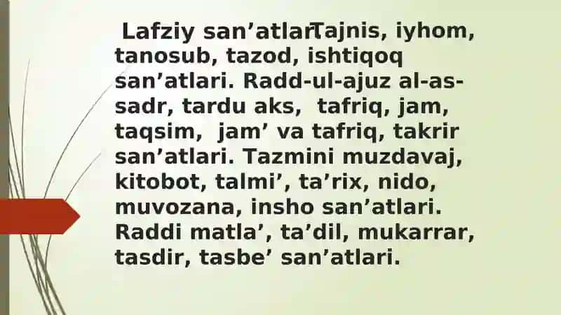 Lafziy san’atlar 1