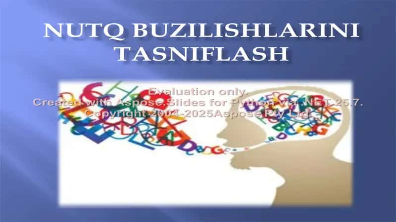 Nutq buzilishlarini tasniflash 1