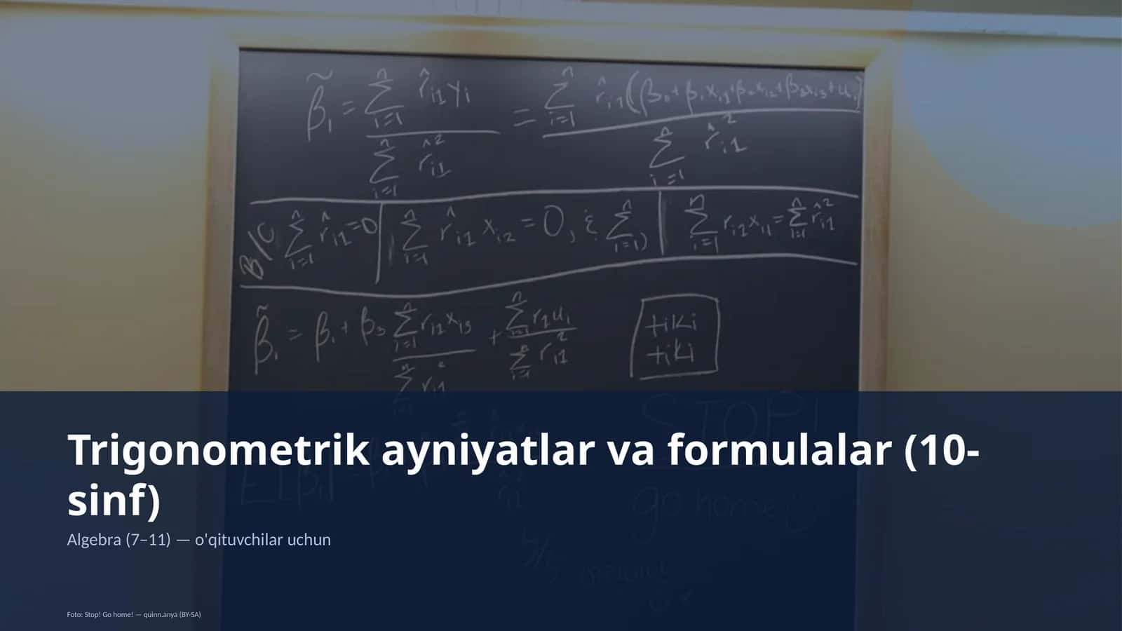 Trigonometrik ayniyatlar va formulalar (10-sinf) 1