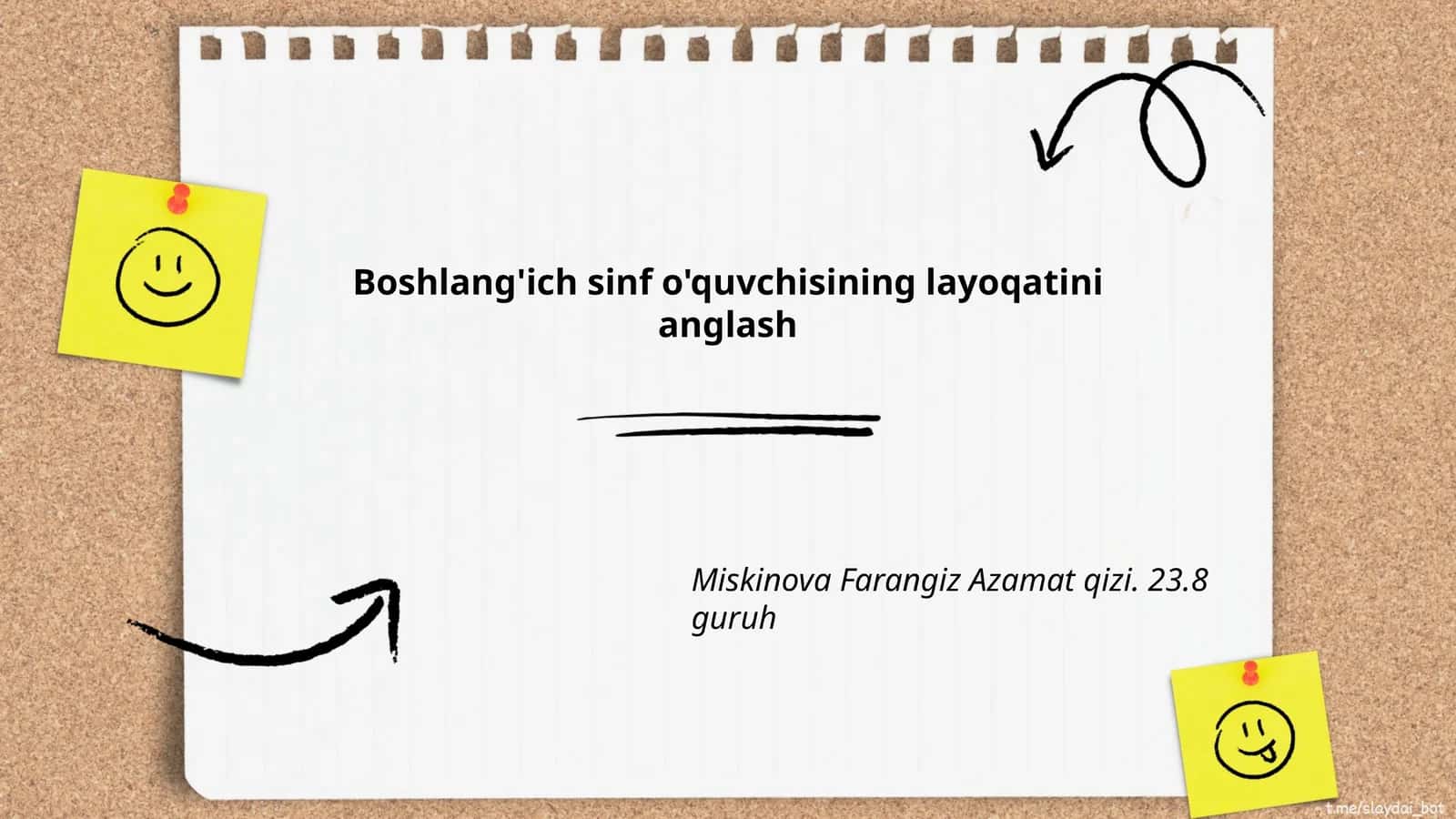 O'qish yutuqlari va ko'nikmalari 1