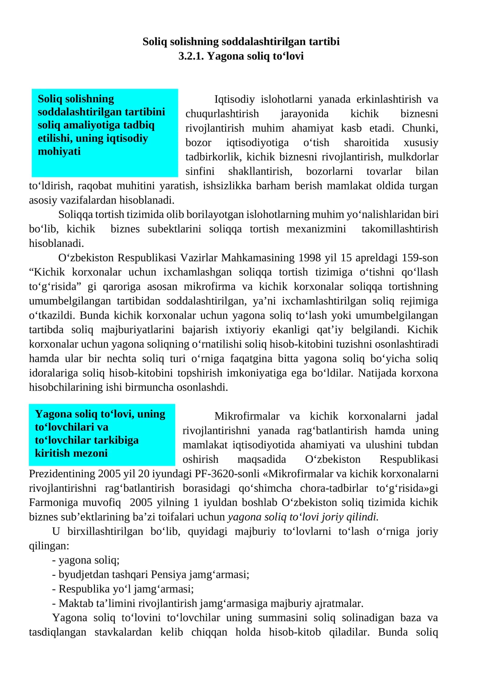 Soliq solishning soddalashtirilgan tartibi 1