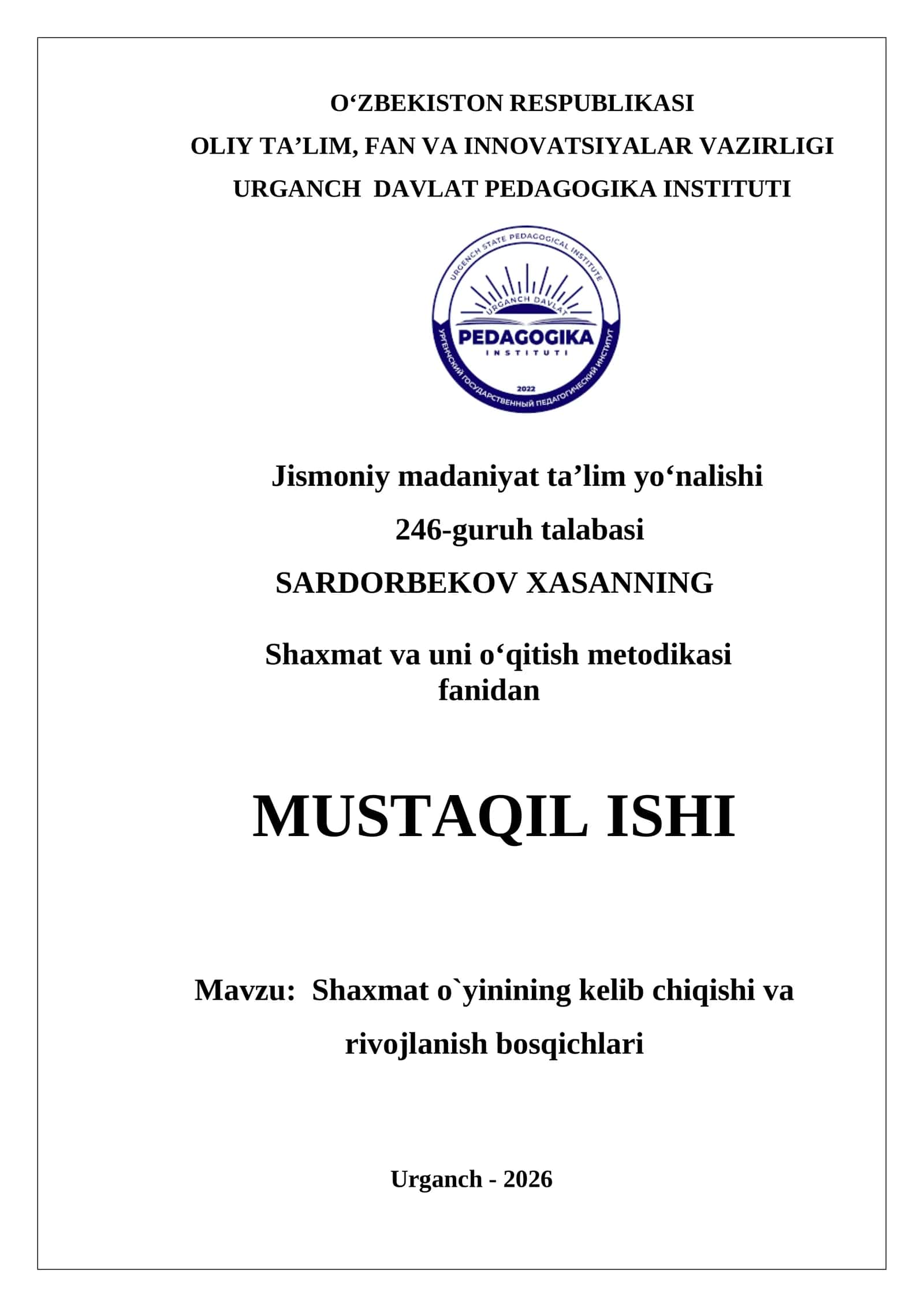Shaxmat oyinining kelib chiqishi va rivojlanish tarixi 1