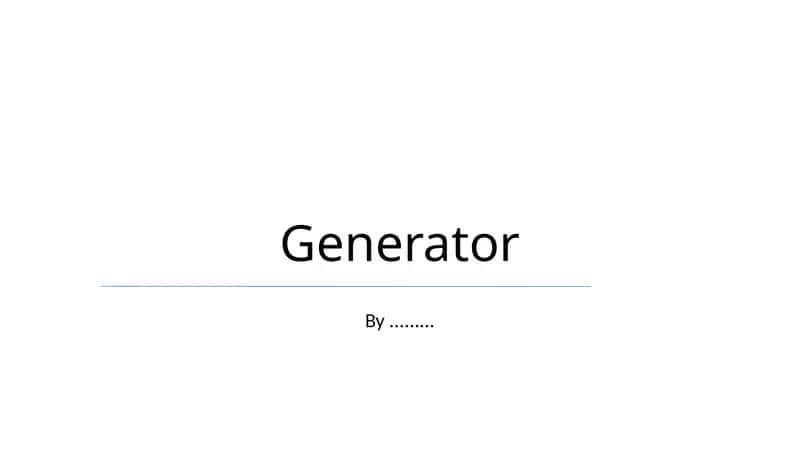 Generator 1