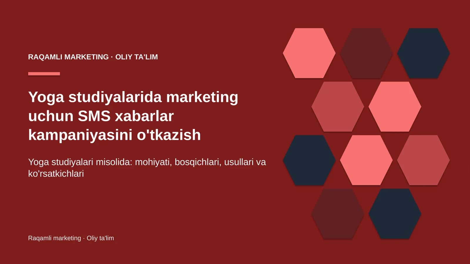 yoga studiyalarida marketing uchun sms xabarlar kampaniyasini o'tkazish 9120 1