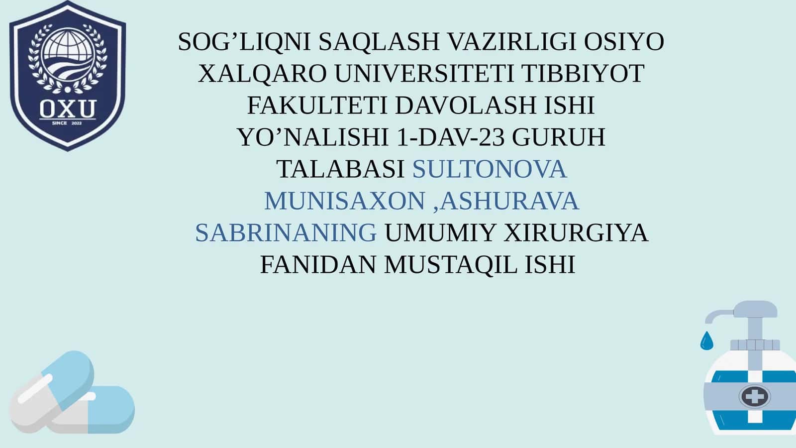 Zamonaviy  antiseptika usullari 1