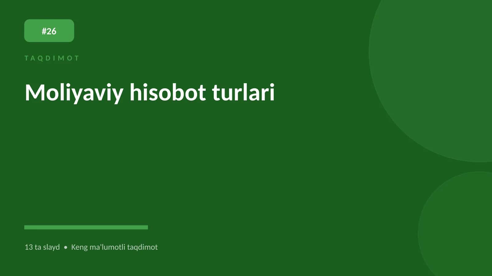 Moliyaviy hisobot turlari 1