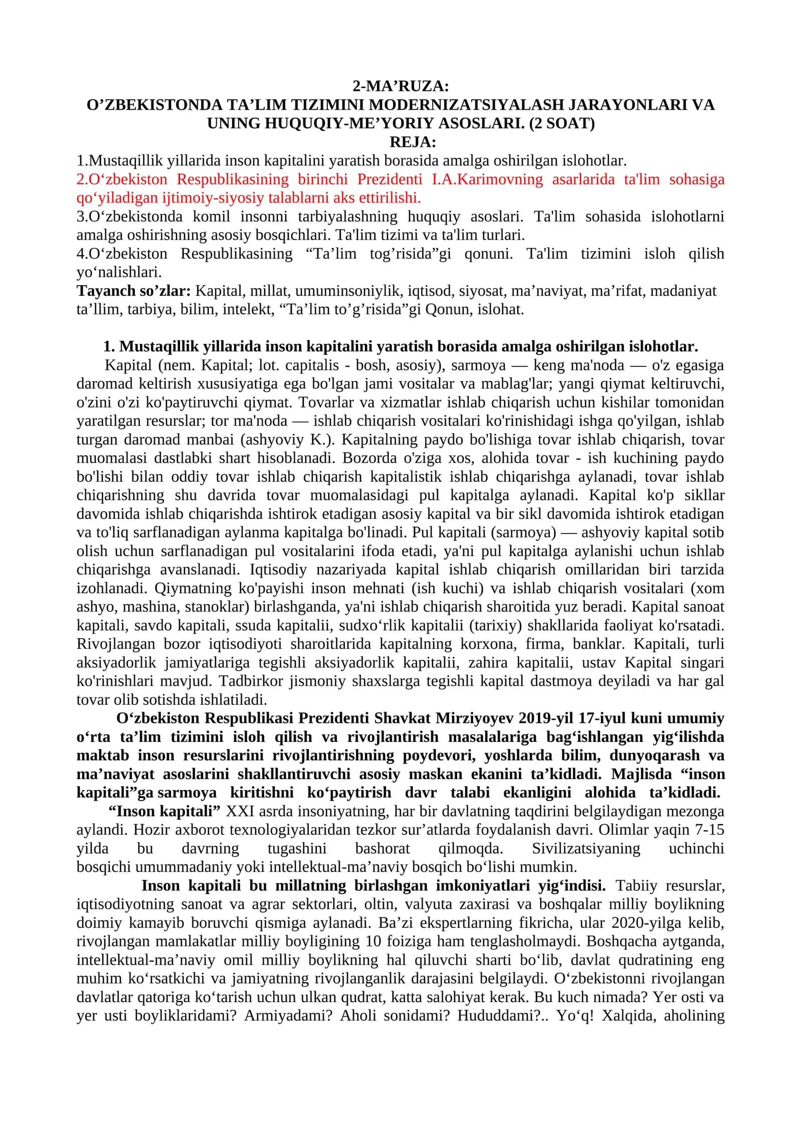 2-MA’RUZA 1