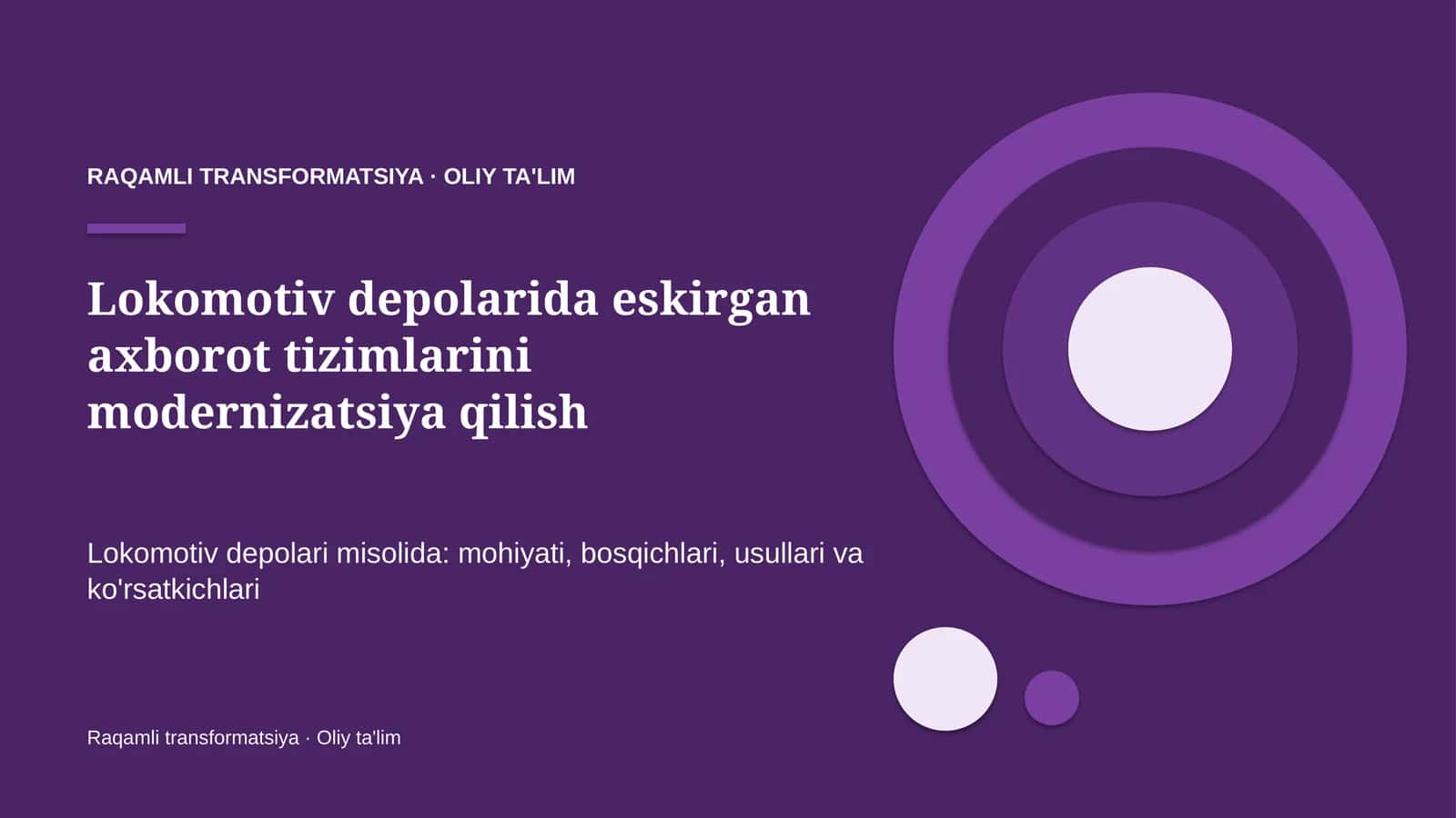 Lokomotiv depolarida eskirgan axborot tizimlarini modernizatsiya qilish 1