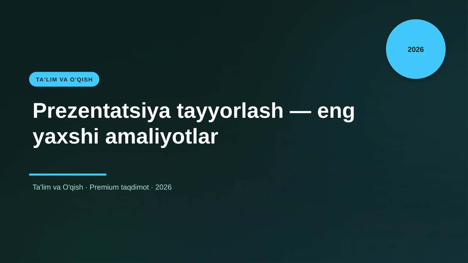 Prezentatsiya tayyorlash — eng yaxshi amaliyotlar 1