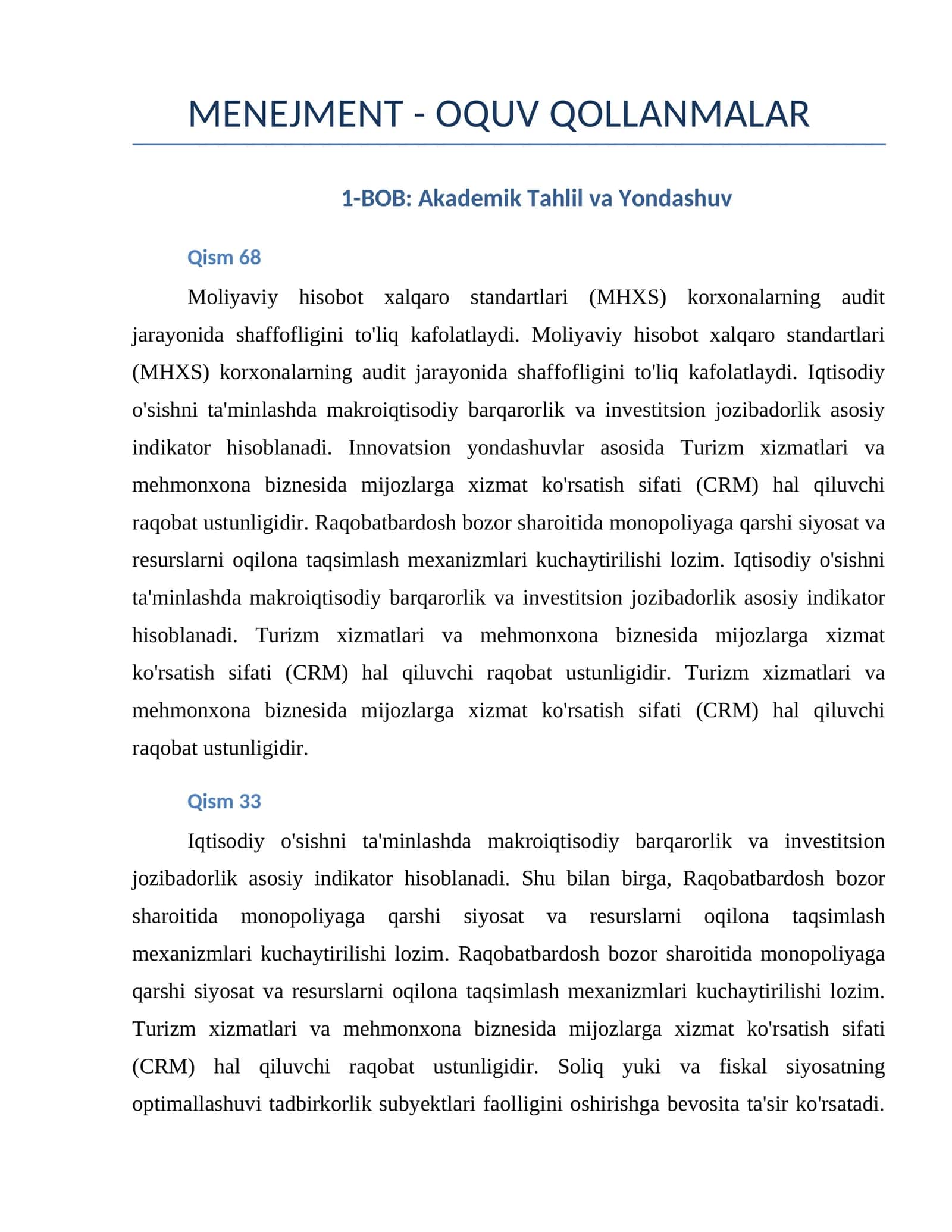 MENEJMENT - OQUV QOLLANMALAR 1