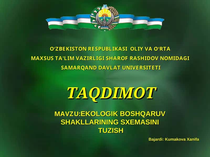 EKOLOGIK BOSHQARUV 1