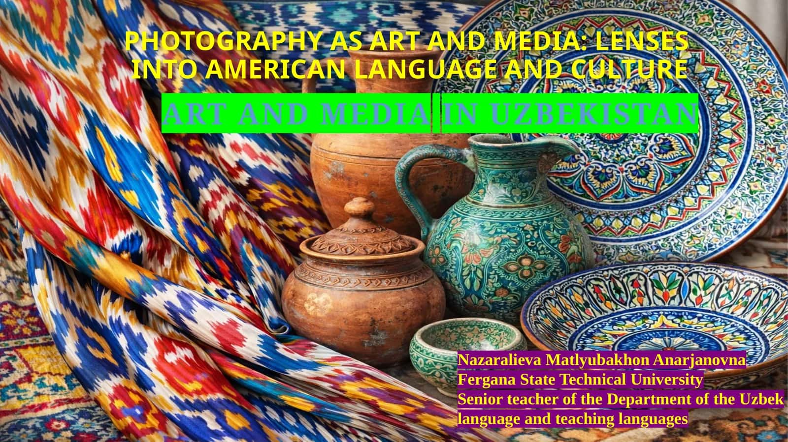 PHOTOGRAPHY AS ART AND MEDIA: LENSESINTO AMERICAN LANGUAGE AND CULTURE 1