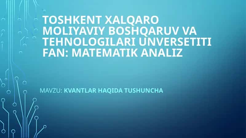 Matematika analiz 1
