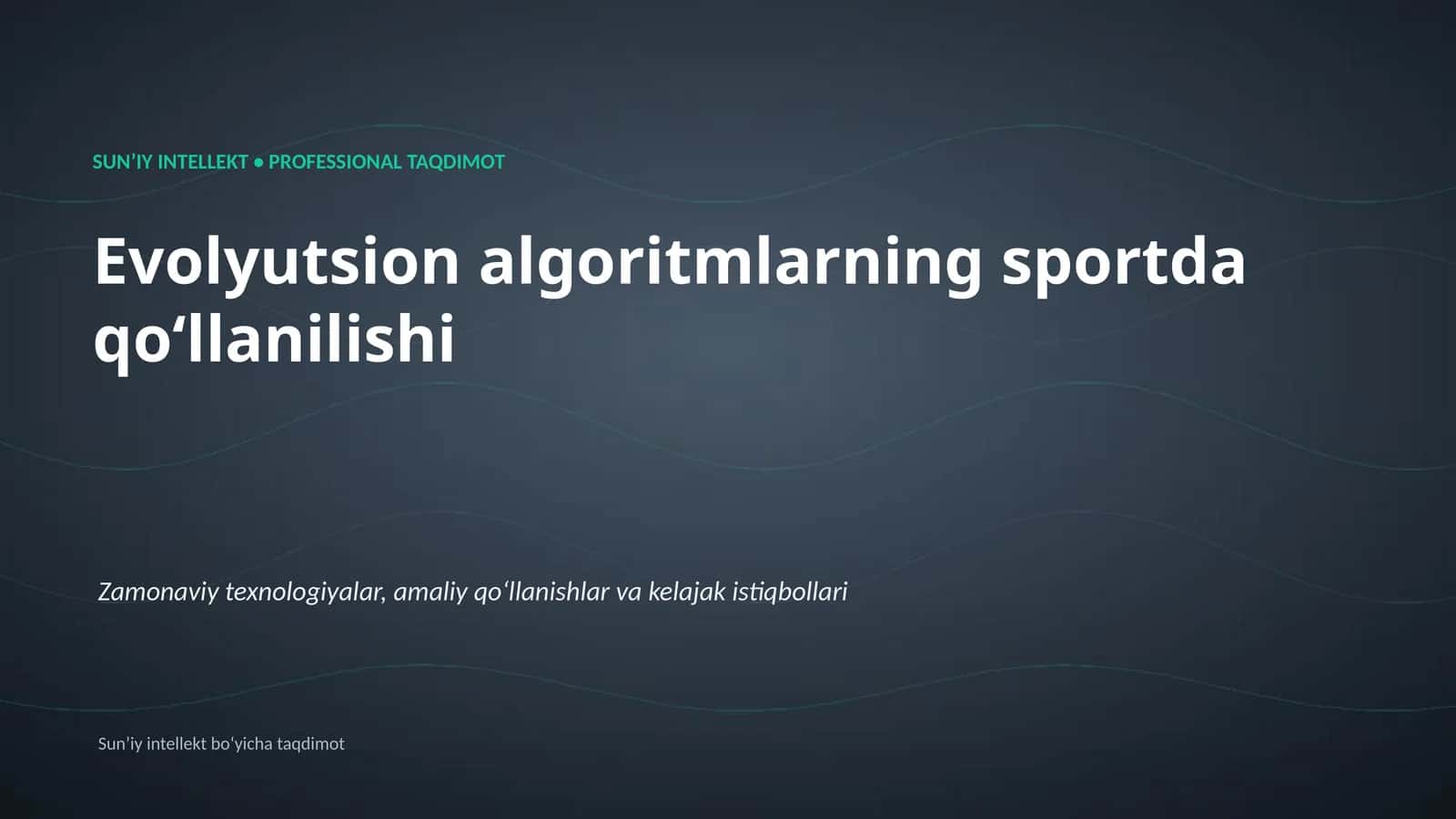 Evolyutsion algoritmlarning sportda qoʻllanilishi 1