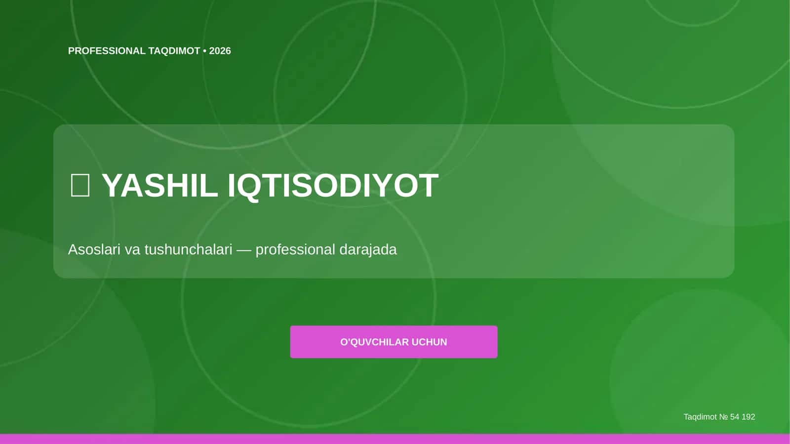YASHIL IQTISODIYOT 1