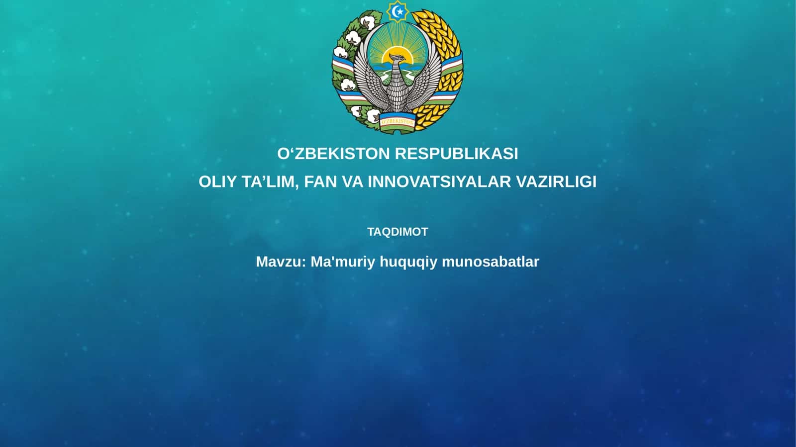 Ma'muriy huquqiy munosabatlar 1