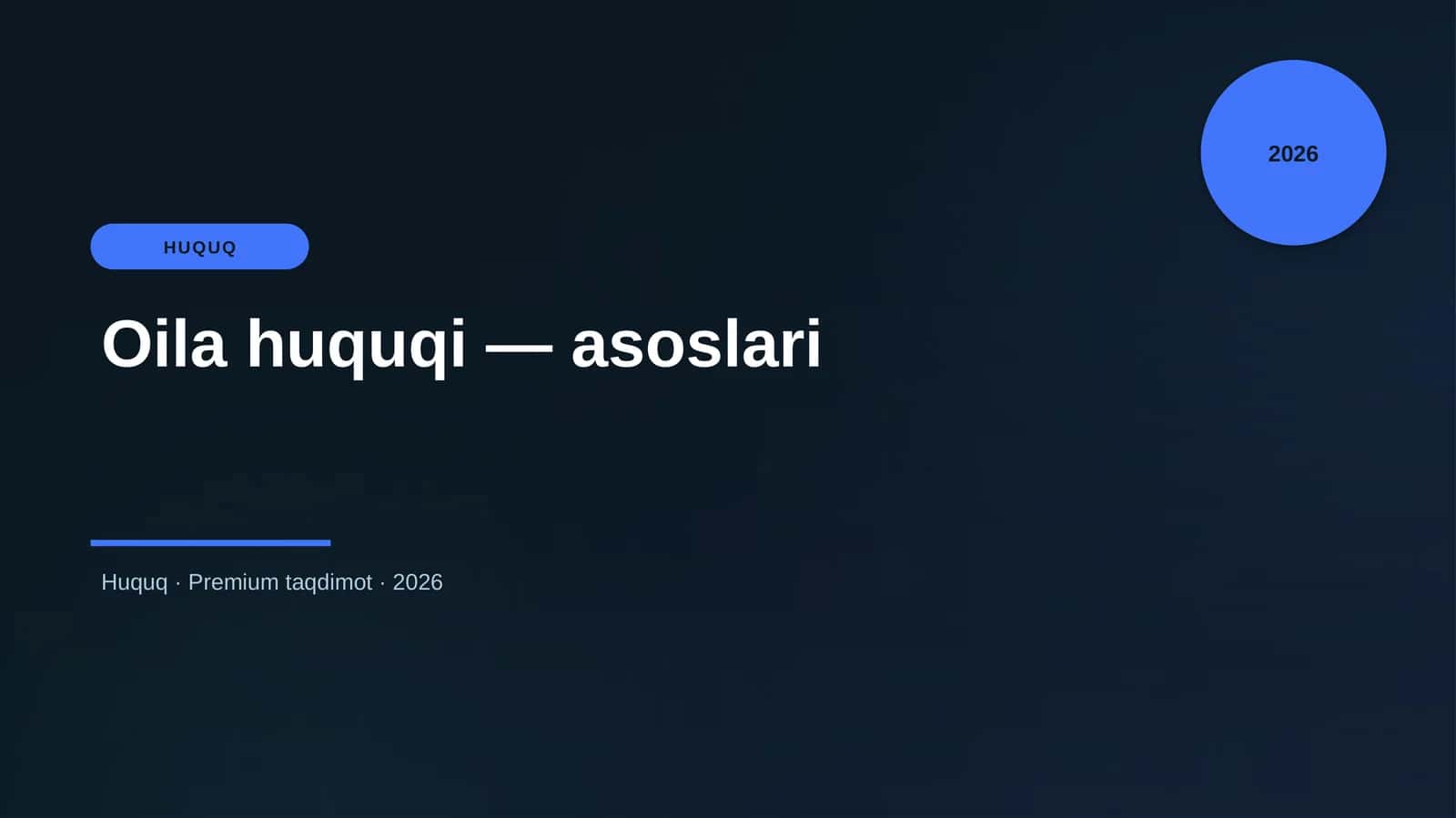 Oila huquqi — asoslari 1