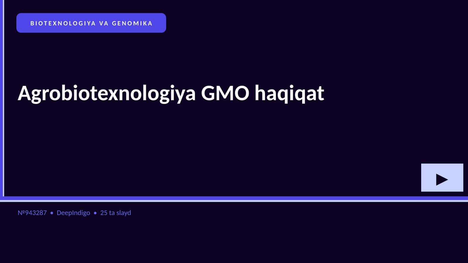 BIOTEXNOLOGIYA VA GENOMIKA 1