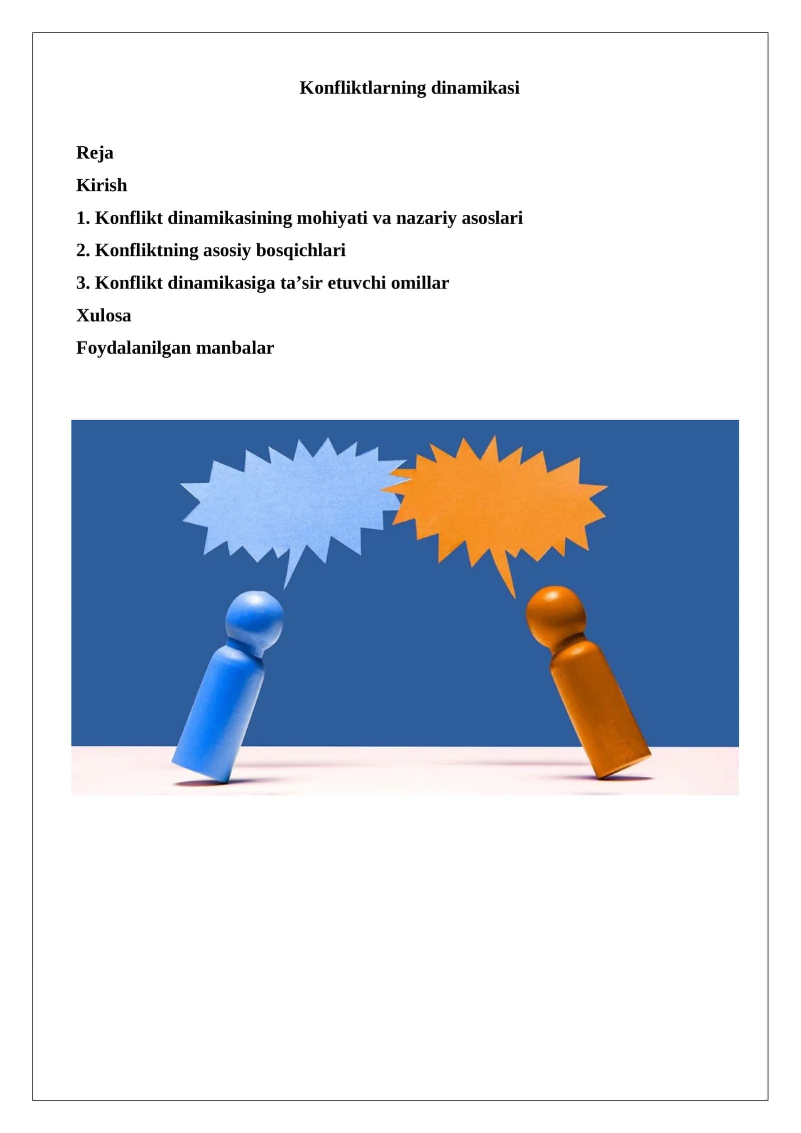 Konfliktlarning dinamikasi 1