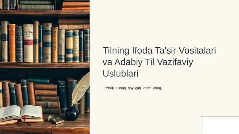 Tilning Ifoda Ta'sir Vositalari va Adabiy Til Vazifaviy Uslublari 1