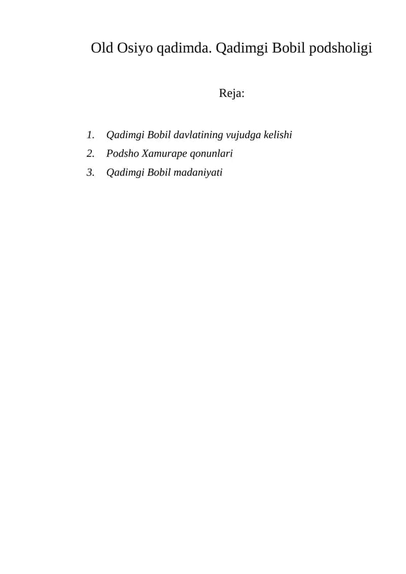 Qadimgi Bobil podsholigi 1