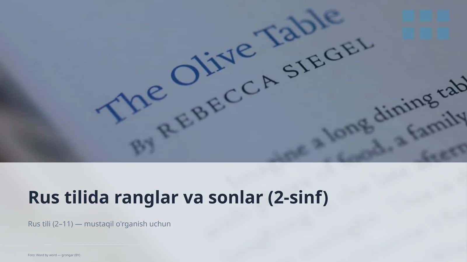Rus tilida ranglar va sonlar (2-sinf) 1