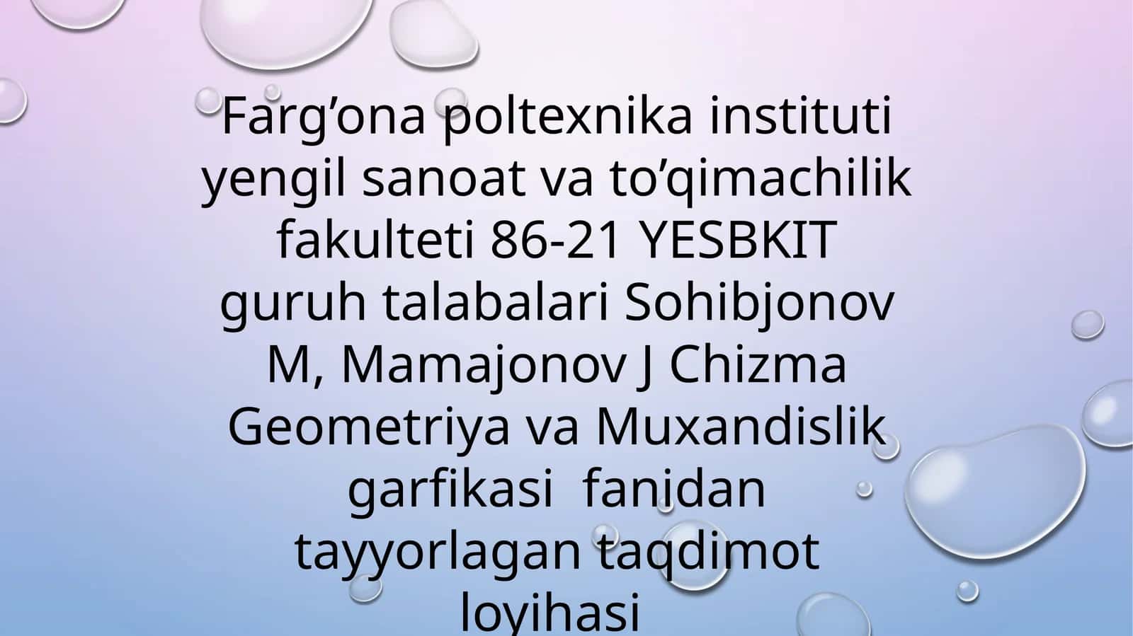 Geometriya va Muxandislik 1