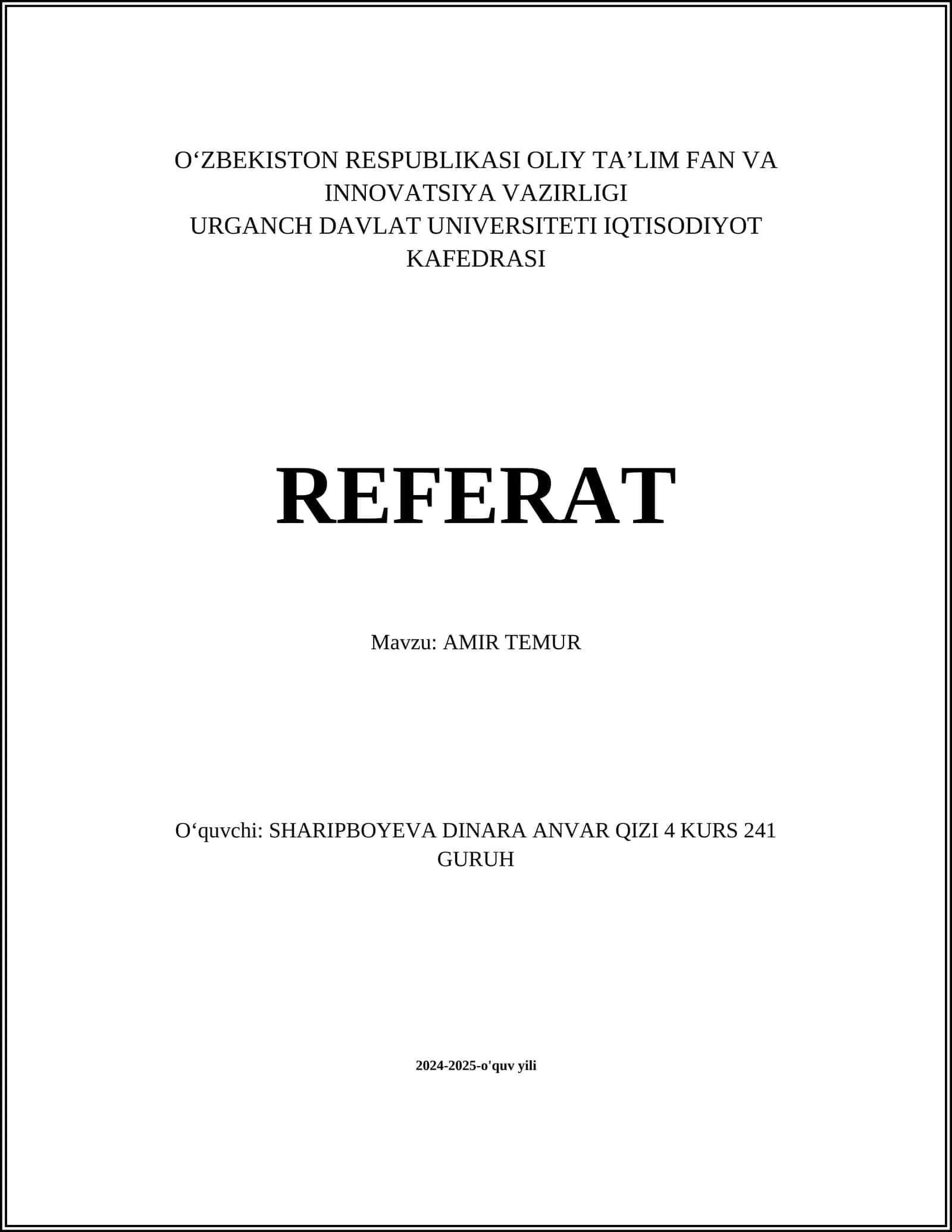 AMIR TEMUR 1