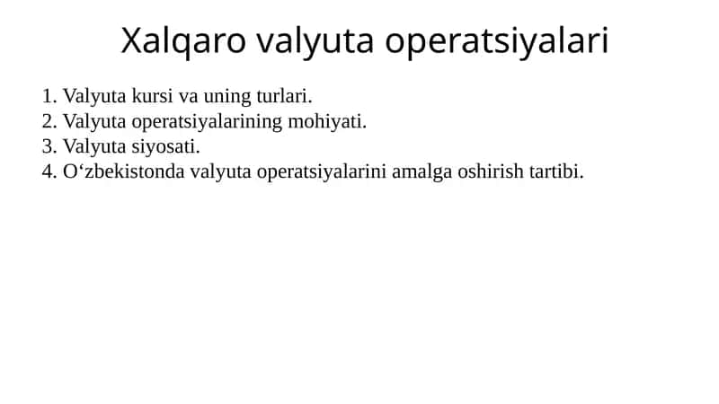 Valyuta Operatsiyalari 1