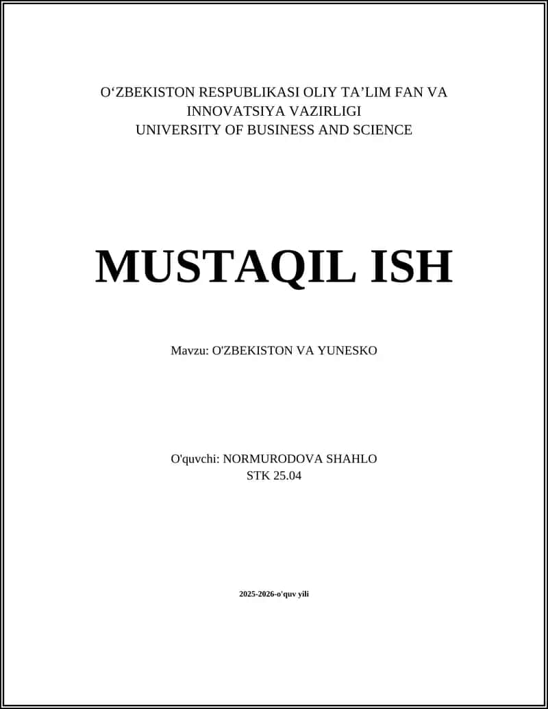 O'ZBEKISTON VA YUNESKO 1