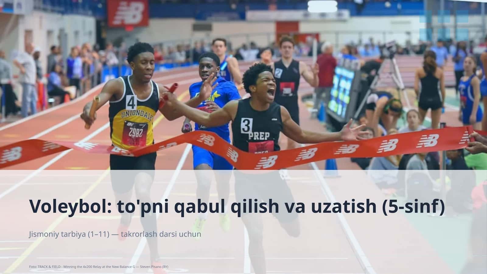 Voleybol: to'pni qabul qilish va uzatish (5-sinf) 1