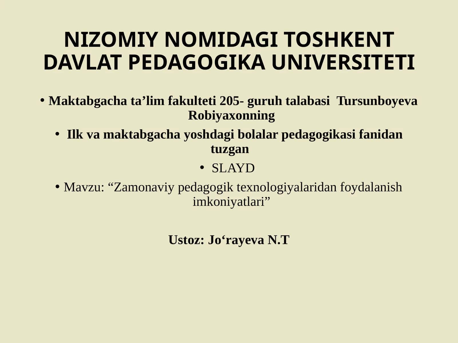 ZAMONAVIY PEDAGOGIK TEXNOLOGIYALARIDAN FOYDALANISH IMKONIYATLARI 1