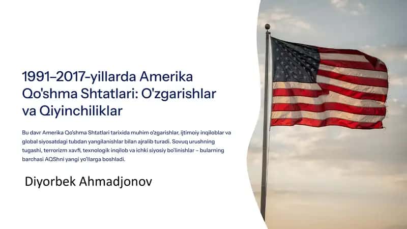 1991–2017-yillarda Amerika Qo'shma Shtatlari: O'zgarishlar va Qiyinchiliklar 1