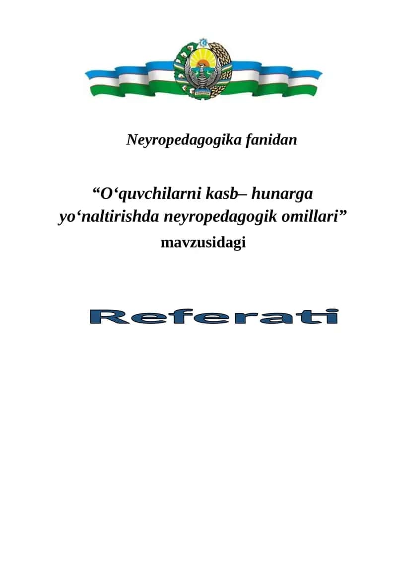 Neyropedagogika fanidan 1