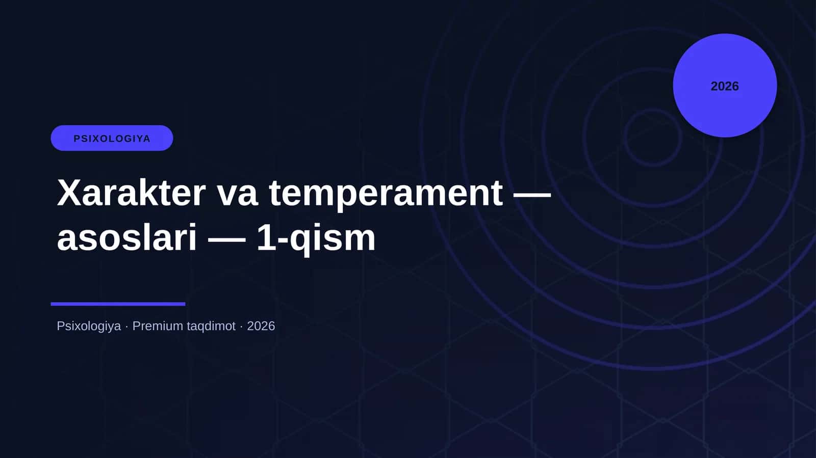 Xarakter va temperament — asoslari — 1-qism 1