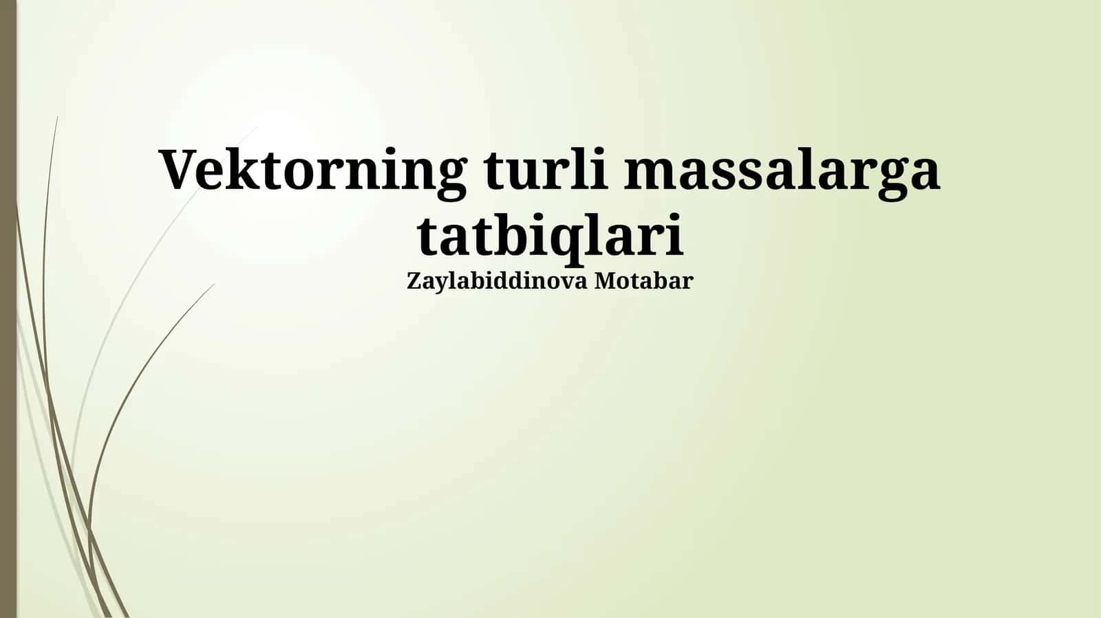 Vektorning turli massalarga tatbiqlari 1