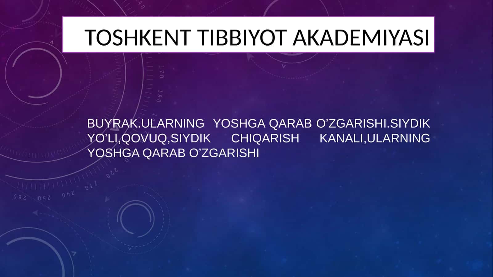 Siydikchiqarish tizimi 1