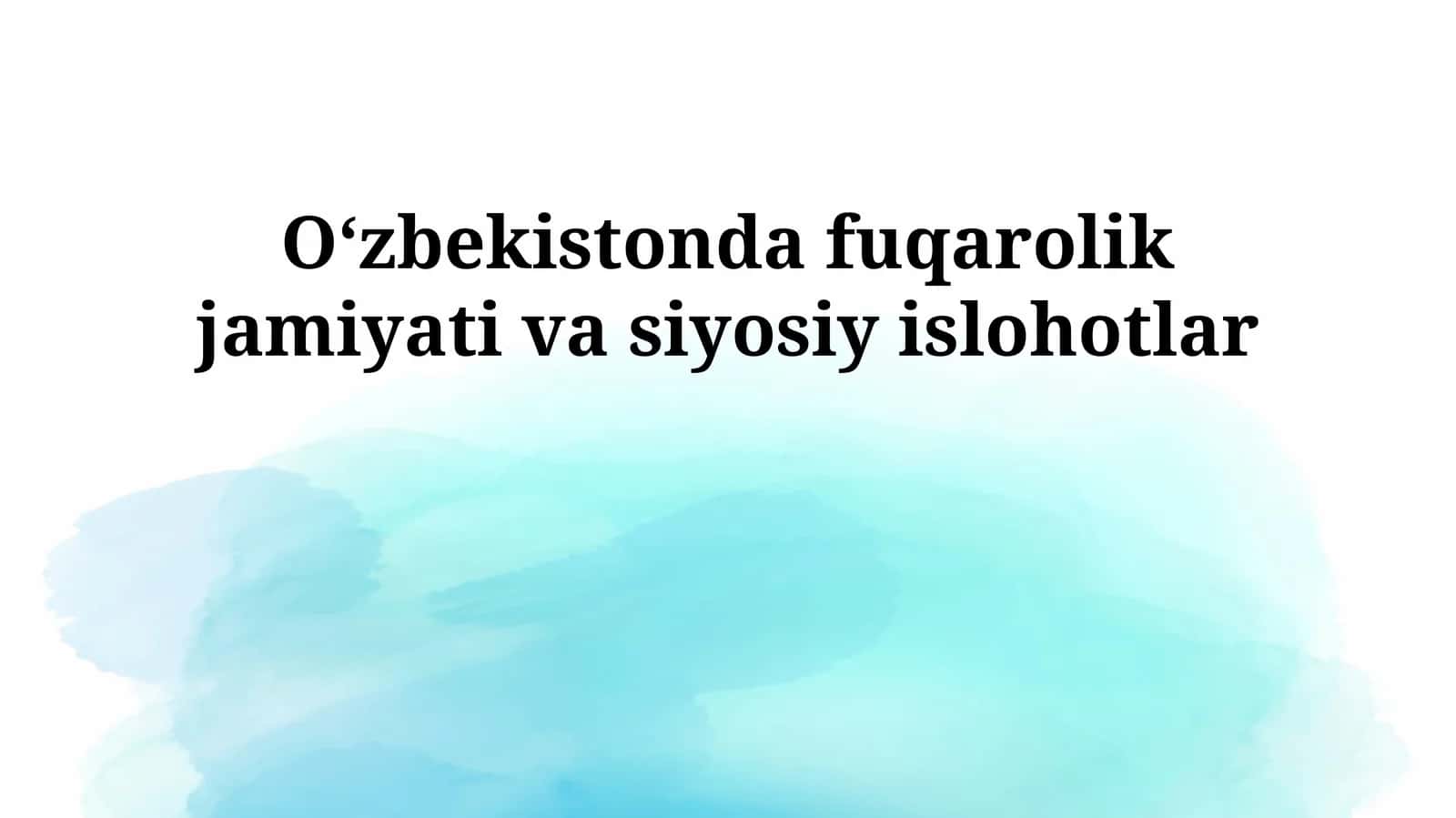 O'zbekistonda fuqarolik jamiyati va siyosiy islohotlar 1