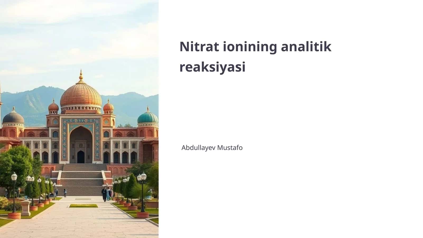 Nitrat ionining analitik reaksiyasi 1