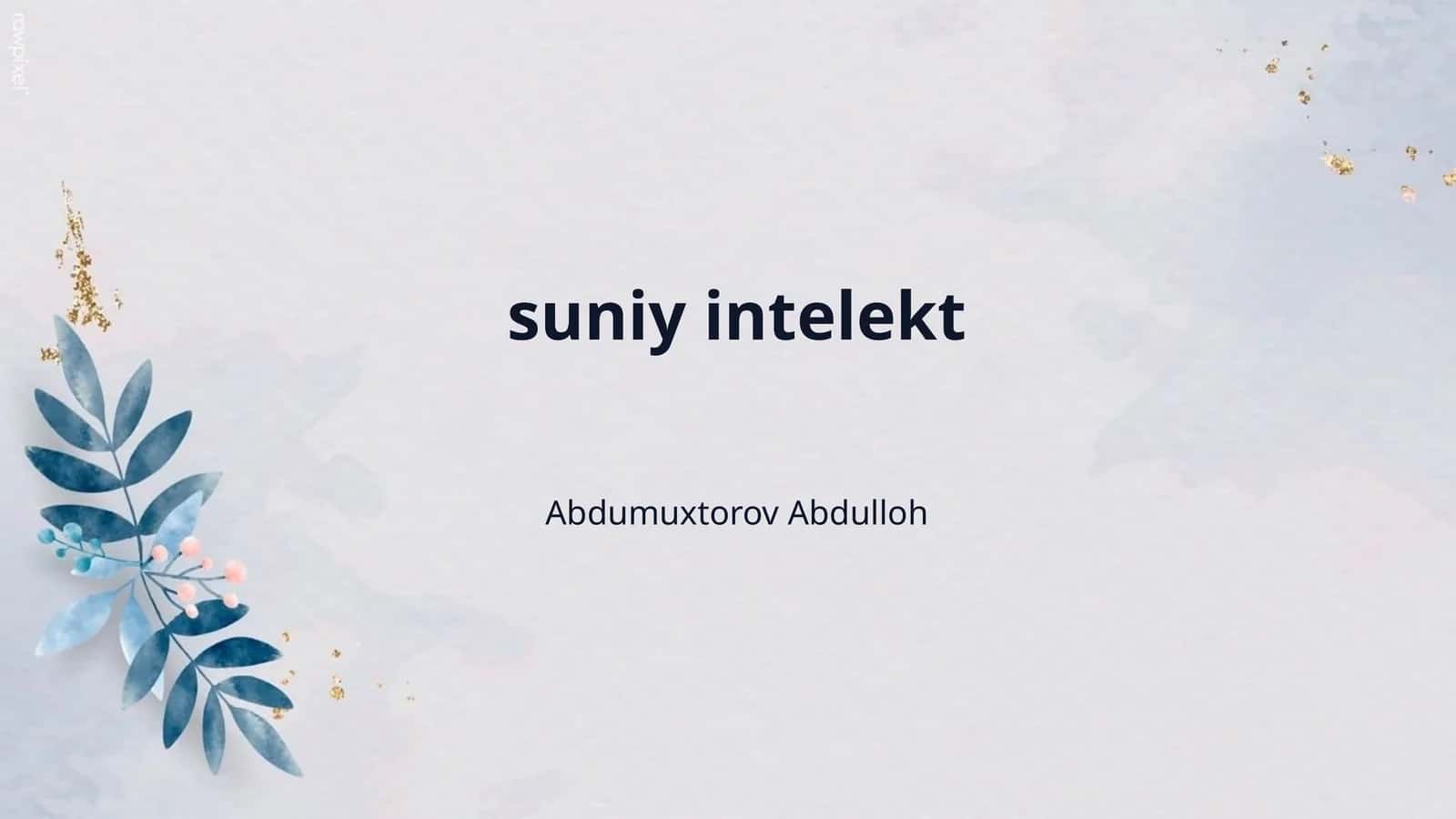 suniy intelekt 1