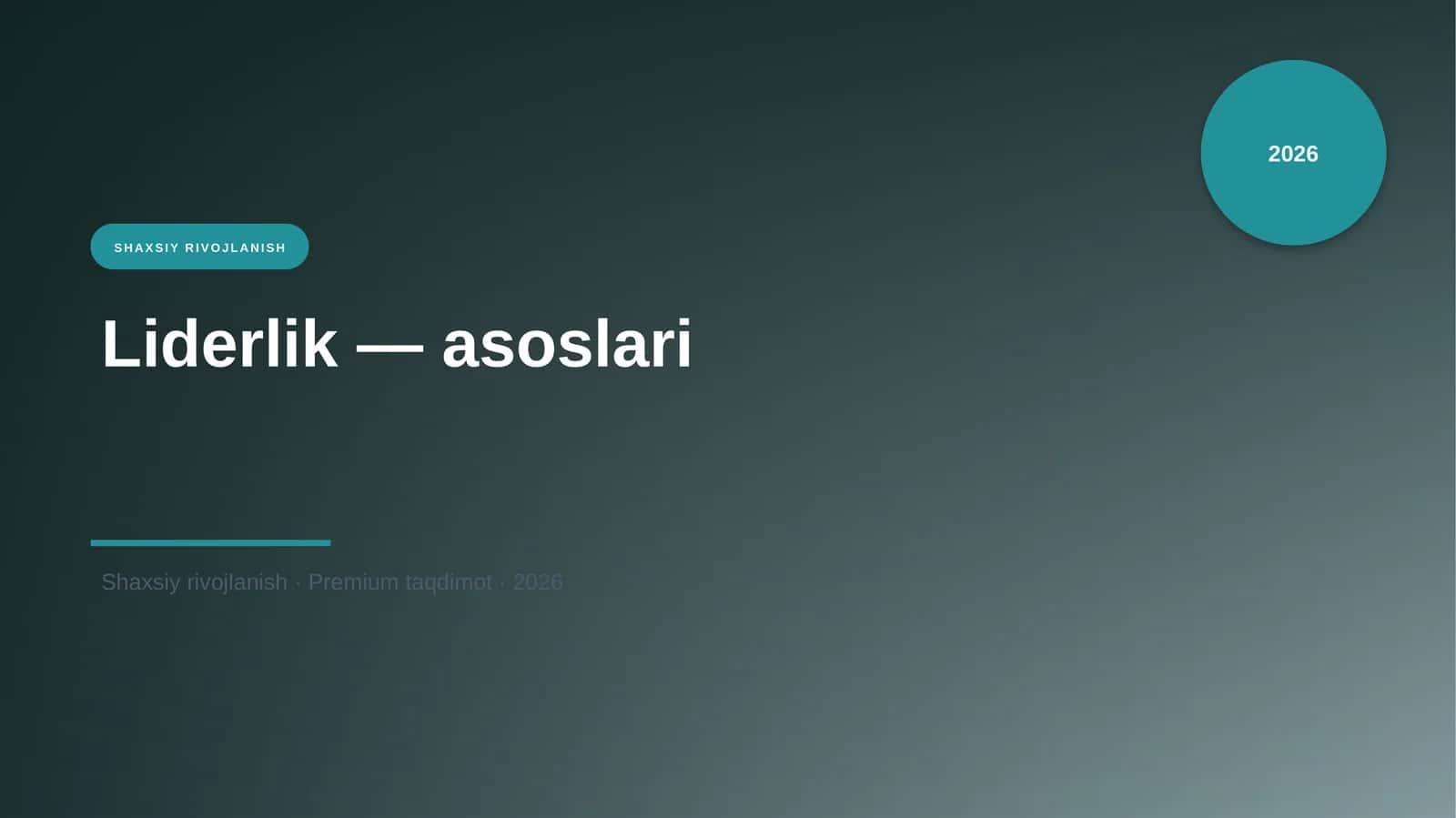 Liderlik — asoslari 1